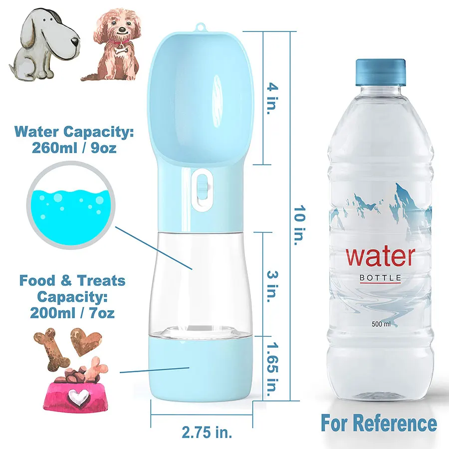 Pet Dog Water Bottle Portable with bowl Multifunction Dog bowl Durable Outdoors Travel Cat Drinking Feeder accessories