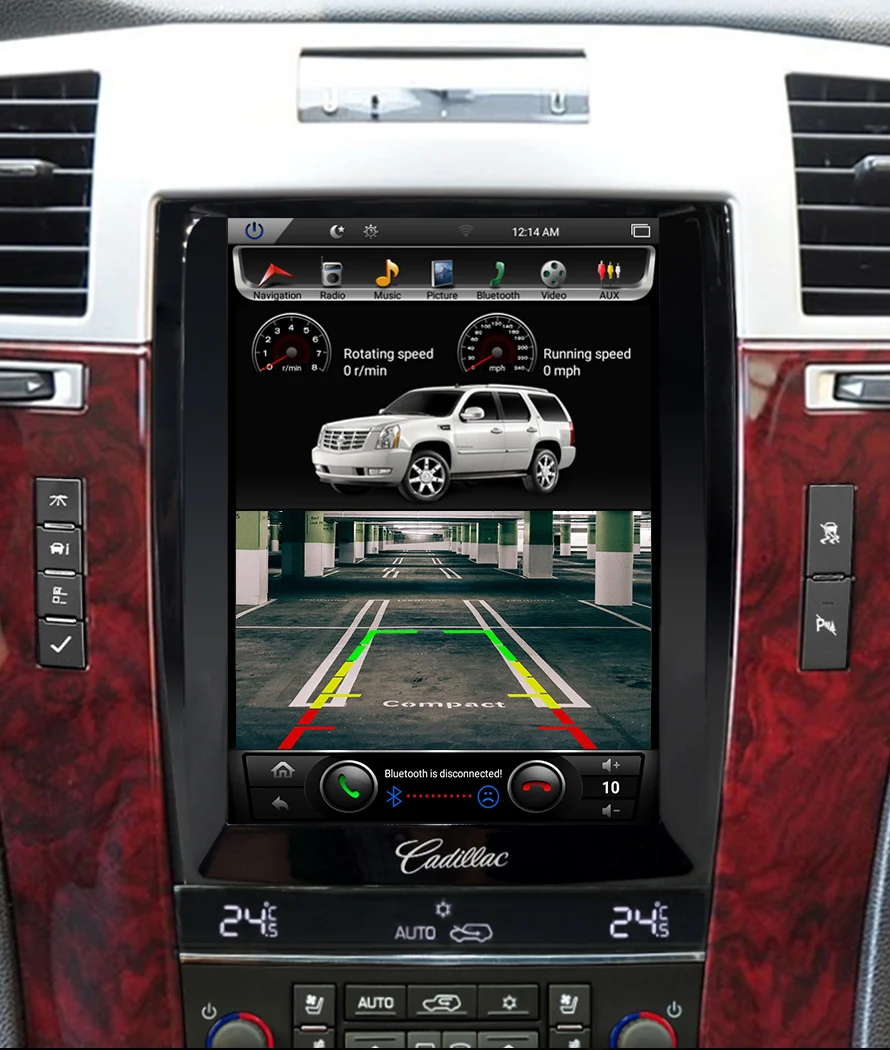 Cheap Vertical Screen 10.4" Quad Core Tesla 1024*768 Android Car DVD GPS Navigation Radio Audio Player for Cadillac Escalade RAM 2GB 12