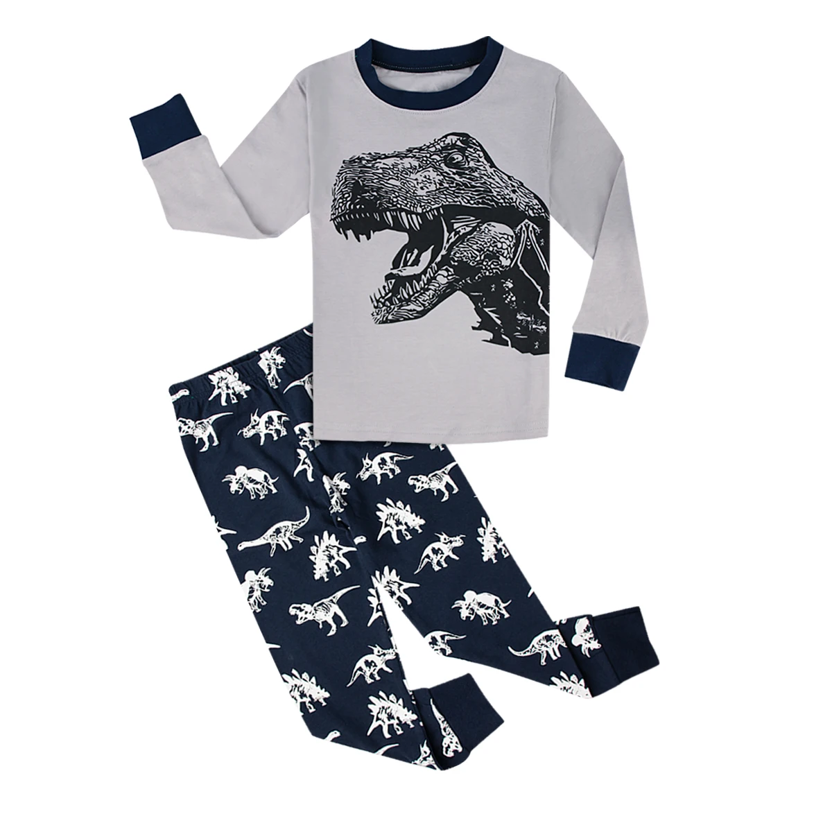 От 8 до 12 лет пижамы ребенок человек-паук детские пижамы Халк Ironman Woddy пижамы супергероя Pijamas infantil пижамы для мальчиков - Цвет: Dinosaur 3