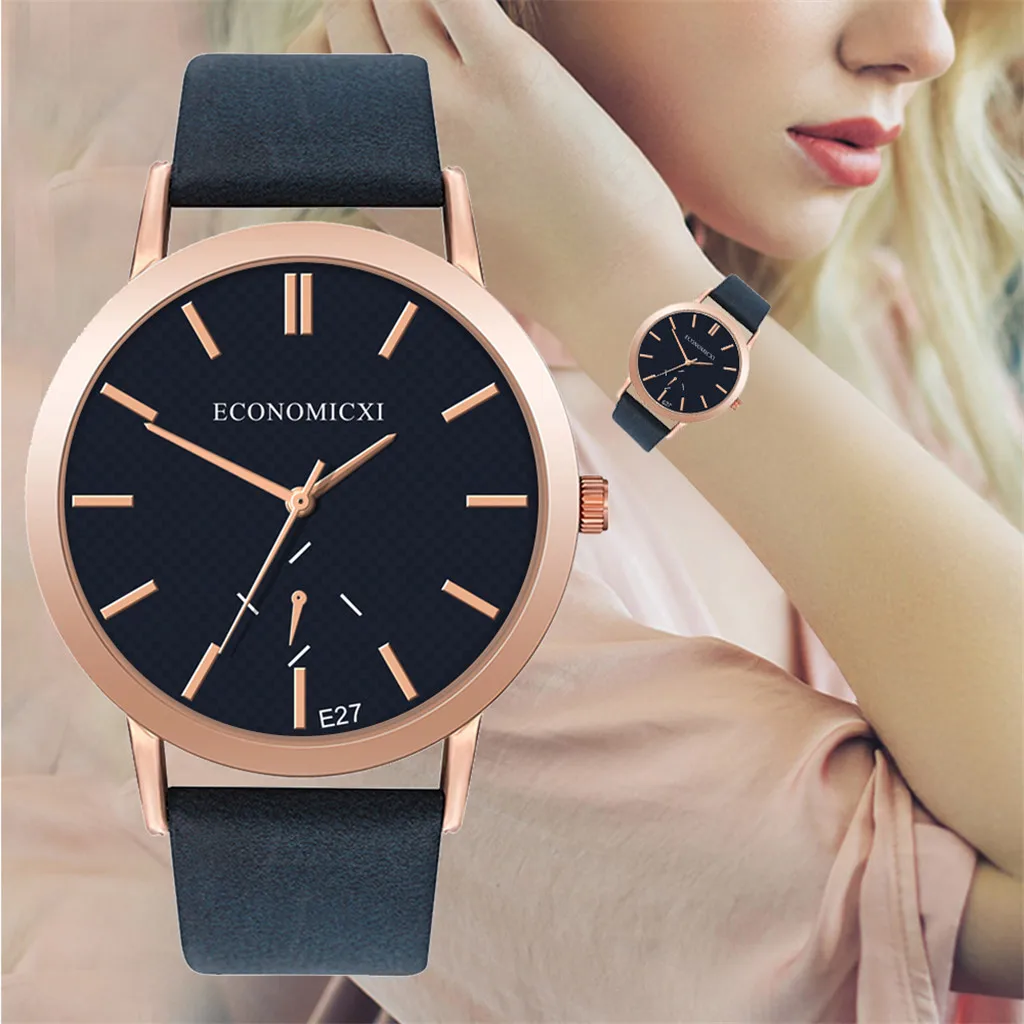 Simple Women watch Leather strap Casual Bracelet Watch Quartz Mesh Belt Band Wrist Watches relojes para mujer montre homme