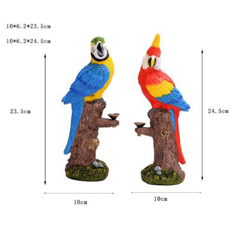 Parrot Resin Backflow Incense Burner Macaw Holder Creative Home Office Decor Handicraft Incense Holder
