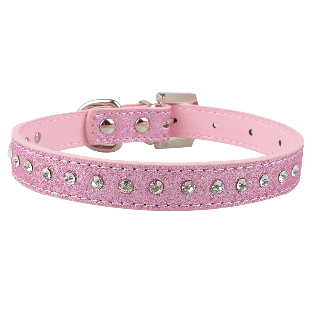 Bling Cats Collar Leather Bowknot Adjustable Kitten Medium Dogs Small Rhinestone Puppy Cat Collars Pug Yorkshire Chihuahua