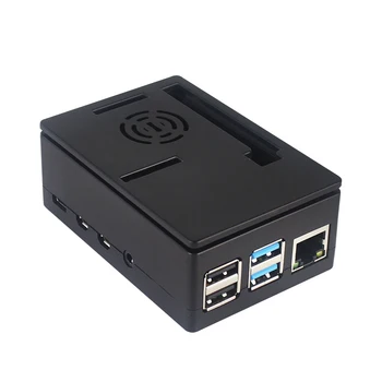 

Raspberry Pi 4 ABS Case with Black Clear 2 Colors Dual Box Shell with Fan for Pi 4B Case also compatible 3.5 inch Touchscreen