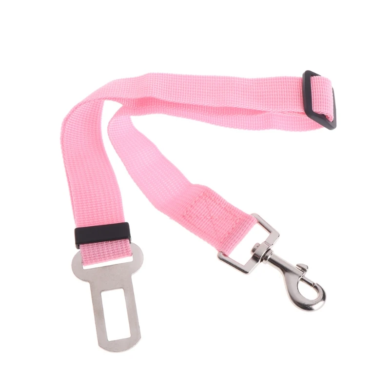 Ремень безопасности для домашних животных, собак, кошек, автомобильное сиденье, регулируемый ремень для путешествий - Color: Pink