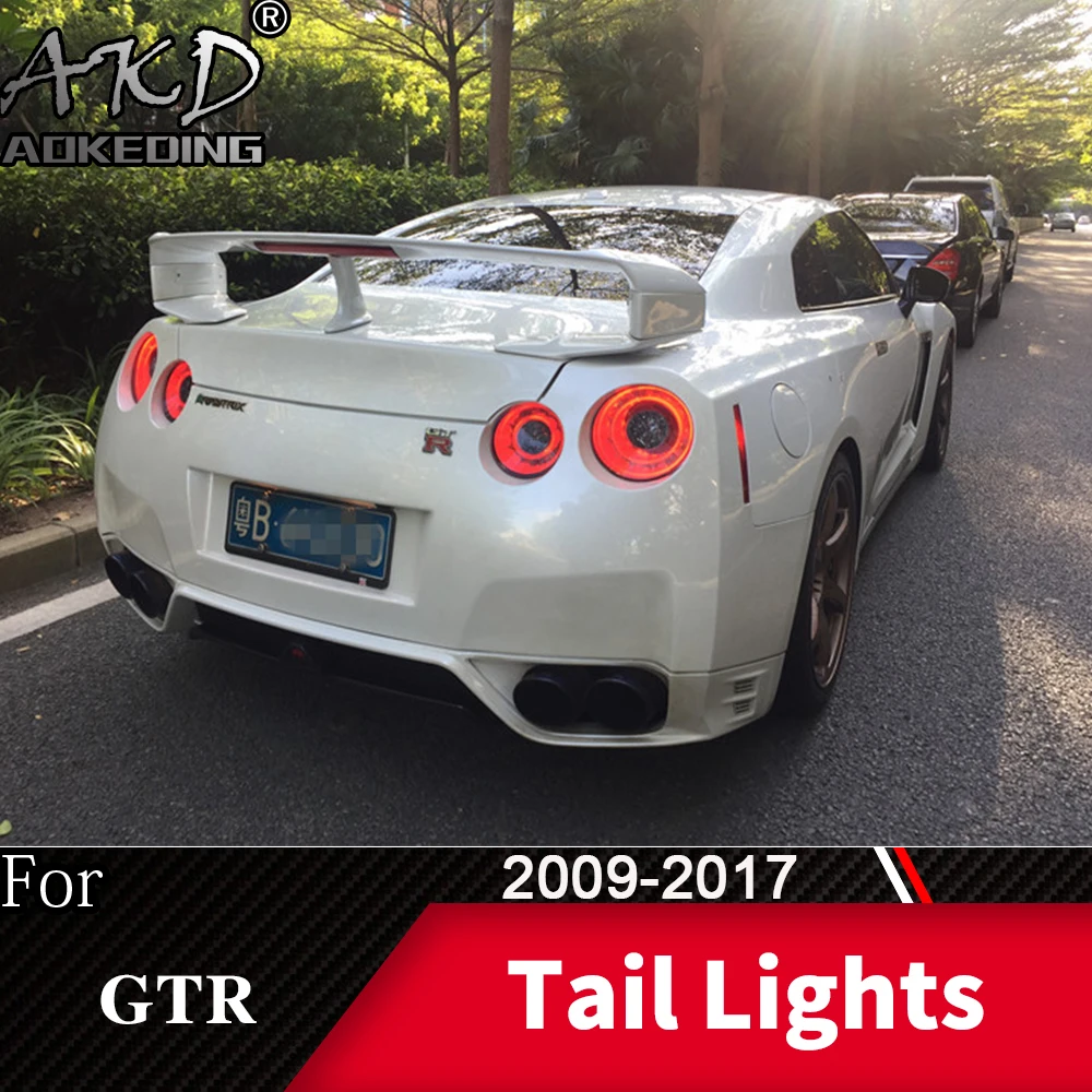 Задний фонарь для автомобиля Nissan GT-R 2009- GTR светодиодный задние фары, противотуманные фары Габаритные огни DRL Тюнинг автомобилей, автомобильные аксессуары
