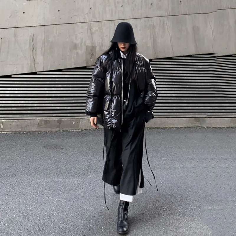XITAO Harajuku, зимнее женское пальто на шнурке, плюс размер, свободная короткая парка, сохраняющая тепло, трендовая Женская одежда, уличная одежда, топы DMY2320