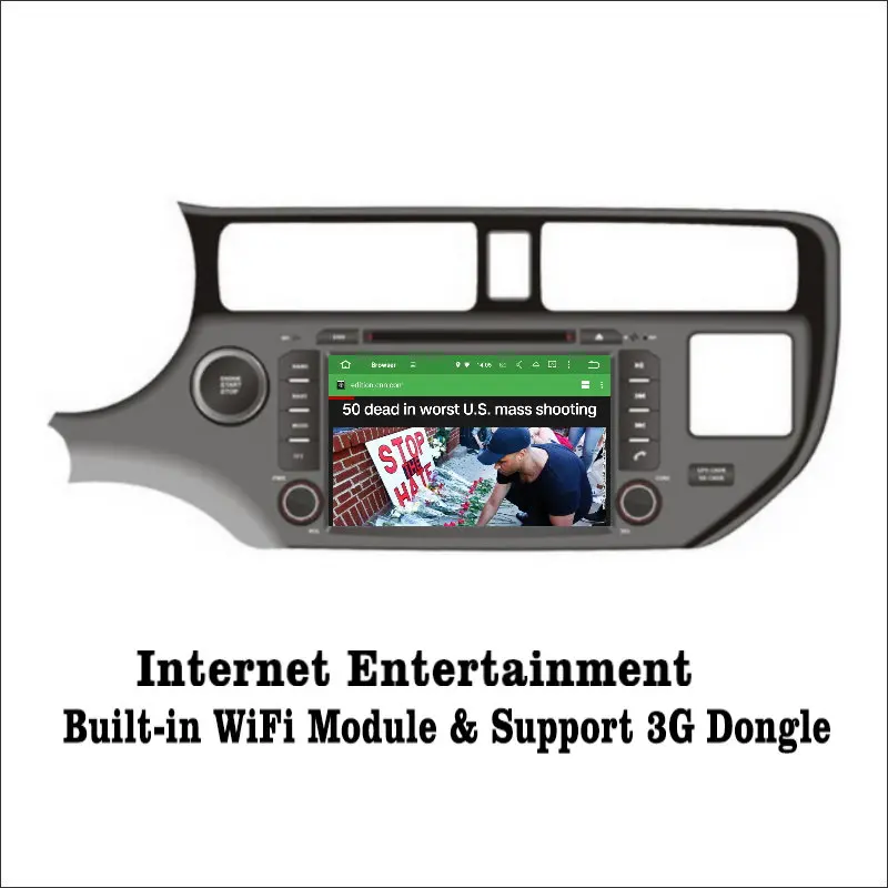 Liislee Android 7 1 2G RAM для Kia Rio/Pride/K2 автомобильное радио Аудио Видео Мультимедиа DVD плеер