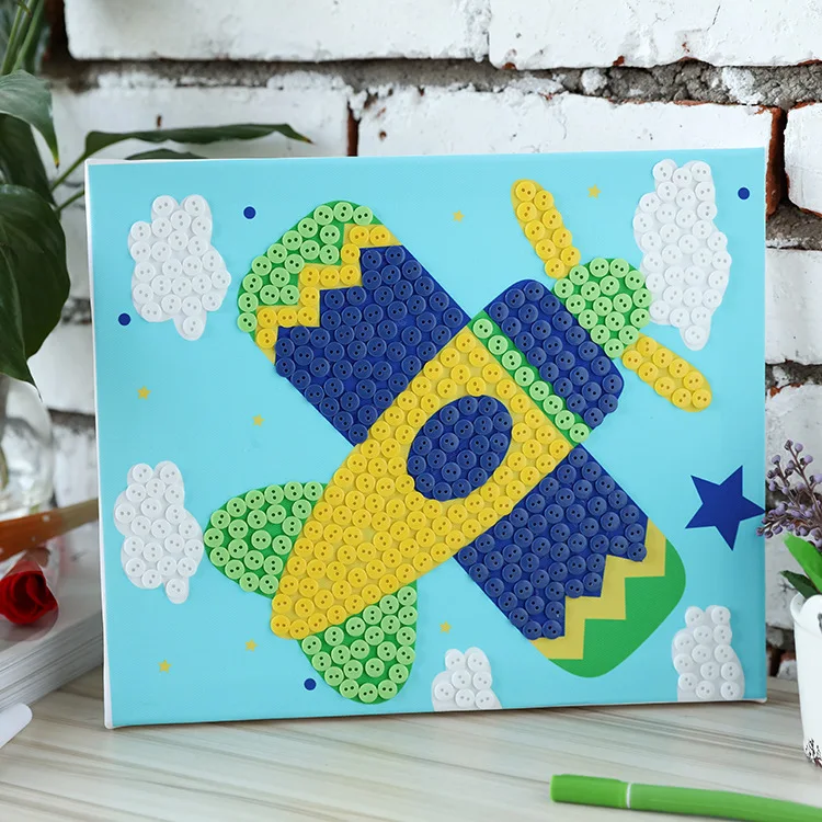 Детские DIY кнопки наклейки игрушки для рисования смешная игра ручной работы школа искусство класс живопись Рисование ремесло набор Дети Раннее образование - Цвет: 11