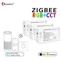 G светодиодный OPTO Zigbee умный светодиодный светильник контроллер полосы RGB+ CCT DC12-24V для умного дома работы Hue мост Amazon Alexa Echo