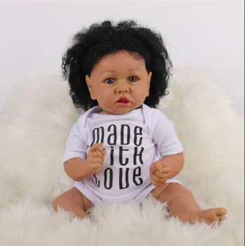 Muñeca Realista de bebé Reborn negra y africana, cuerpo de silicona completo, muñeca Realista para mamá y niños