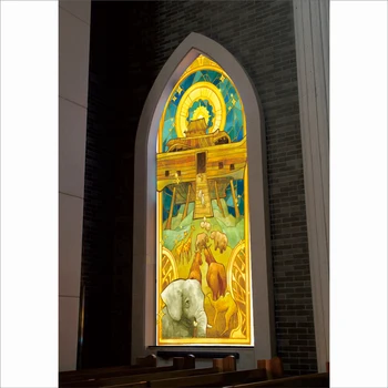 

Customized Size PVC Window Films Static Cling Jesus Noah's Ark Environmental Friendly Recyclable Window Decration 60cmx100cm