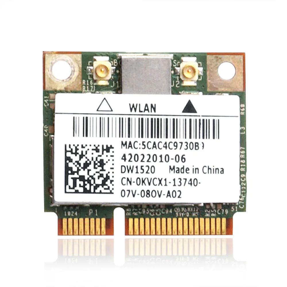 

Двухдиапазонная беспроводная карта DW1520 BCM943224HMS, 300 Мбит/с, Wi-Fi 802.11n, Half Mini PCI-E, для сети Dell WLAN 11z 1320 1370 1450 1569