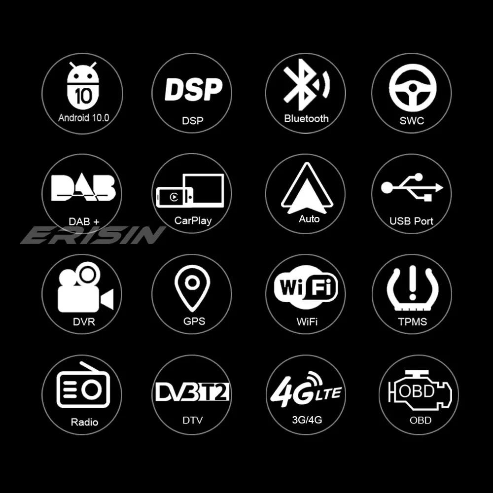 Erisin 8129 Android 10 0 DSP Автомагнитола 4 Гб RAM DAB + OBD GPS CarPlay Navi для Renault Dacia Duster Logan Lodgy