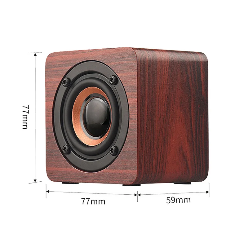 Деревянный Мини беспроводной Bluetooth динамик HIFI стерео Бас маленький стерео домашний кинотеатр сабвуфер динамик