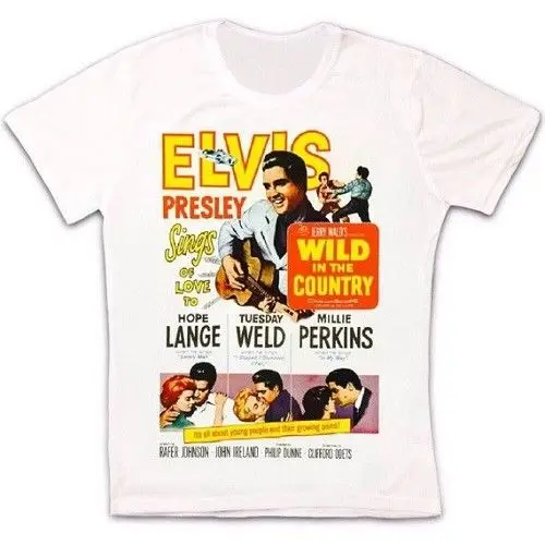Винтажная хипстерская ретро-футболка Elvis Presley в стиле фильма дикая стране унисекс