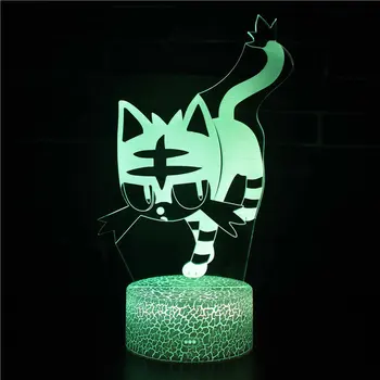 

Cat Series 3D Stereo Vision Lamp Acrylic 7 Colors Changing USB Bedroom Bedside Night Light Desk Lamp Best Gifts