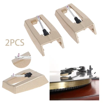 

2PCS LP Turntable Phonograph Diamond Stylus Needles For Gramophone Record Golden R9JA