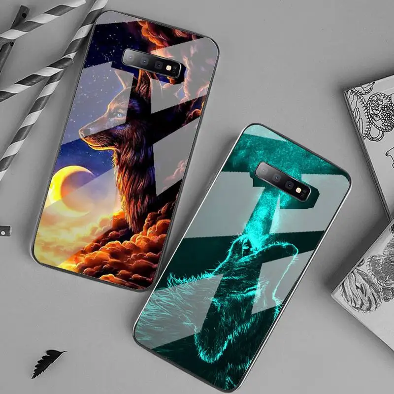 

Wolf Anima Horro ferocious Phone Case Tempered glass For Samsung S6 S7 edge S8 S9 S10 e plus note8 9 10 pro