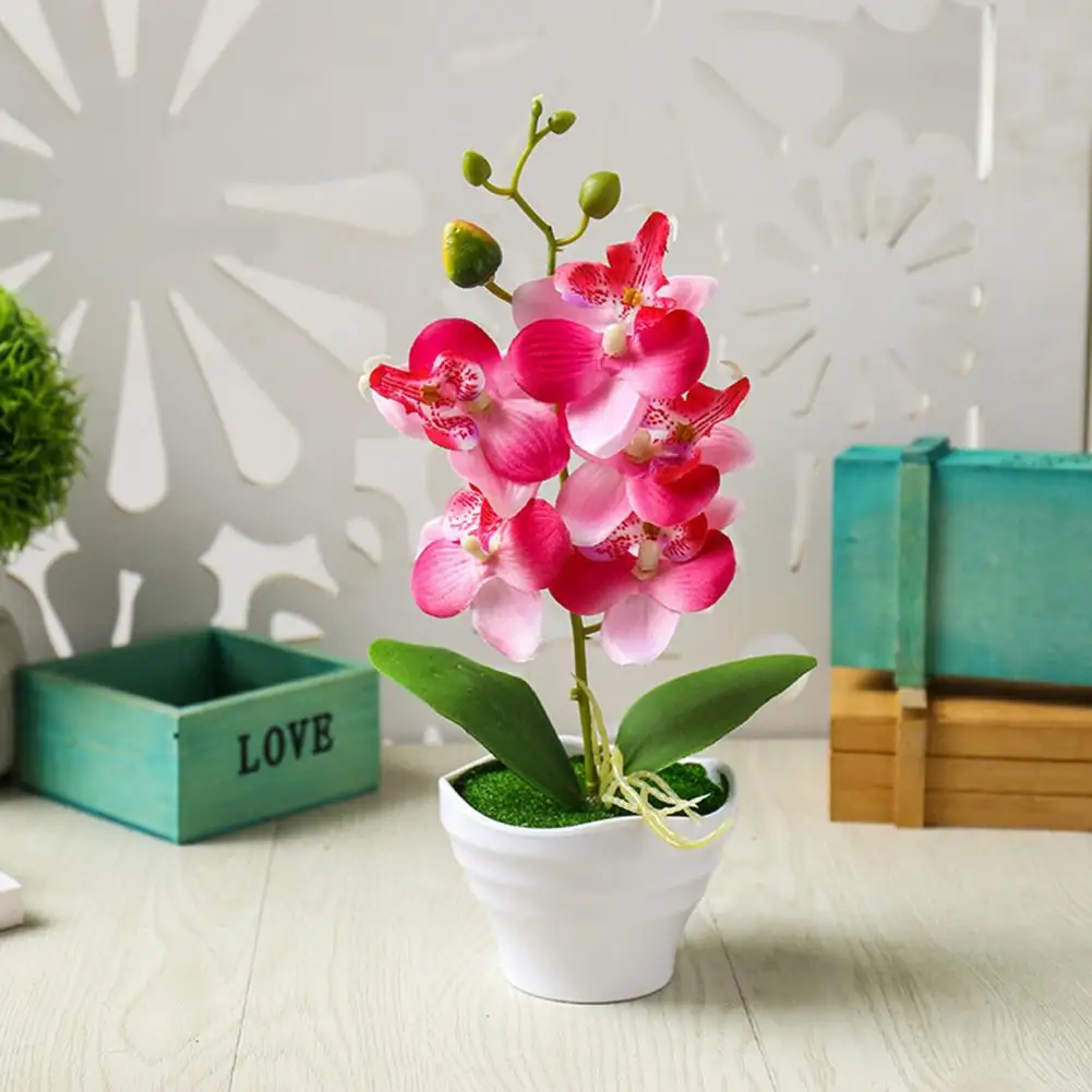 Fantastic Wholesale Prices Heart move low price Silk Artificial Fake Orchid Flower Potted Plant