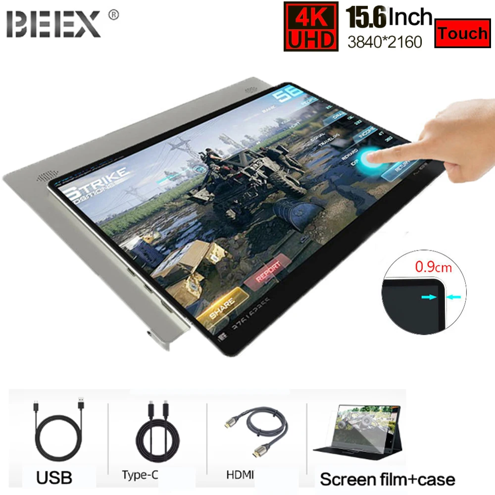 4K 15.6 Inch Portable Monitor PC Touch Screen