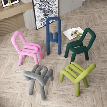 Silla moderna llamativa para el hogar y la sala de estar, sillas de comedor de Metal, sencilla y cómoda, silla de maquillaje, sofá para mujer, silla a la moda