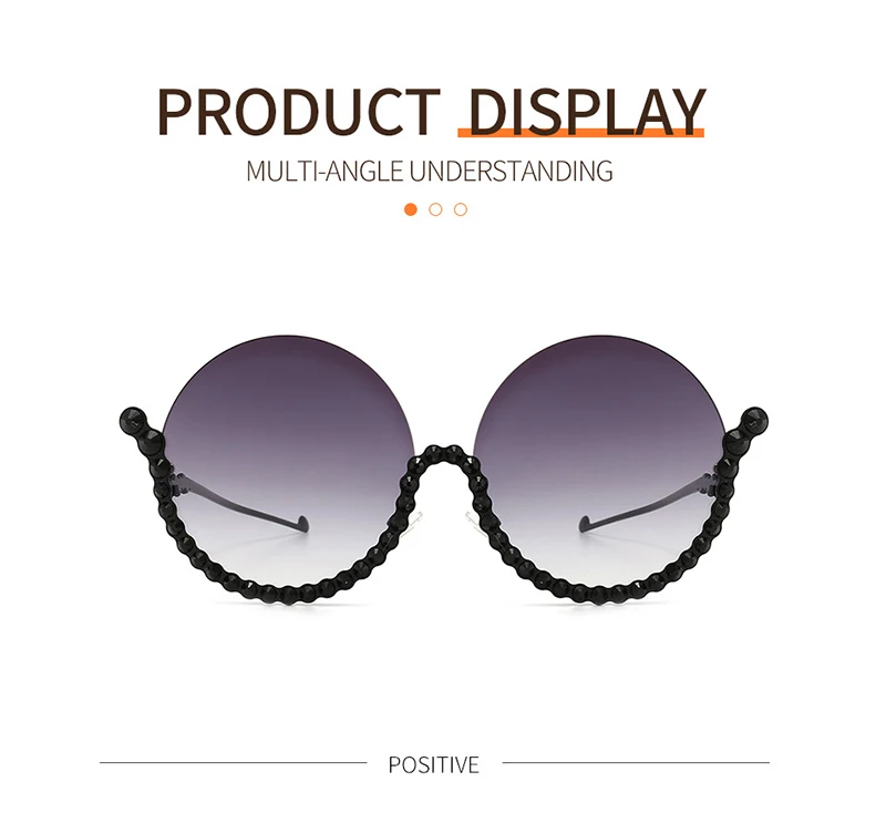 Luxus Runde Diamant Sonnenbrille Legierung Rimframe Kristall Shiny Sonnenbrille Weibliche Einzigartige Elegante Übergroßen Strass Shades UV400 – Detail 6