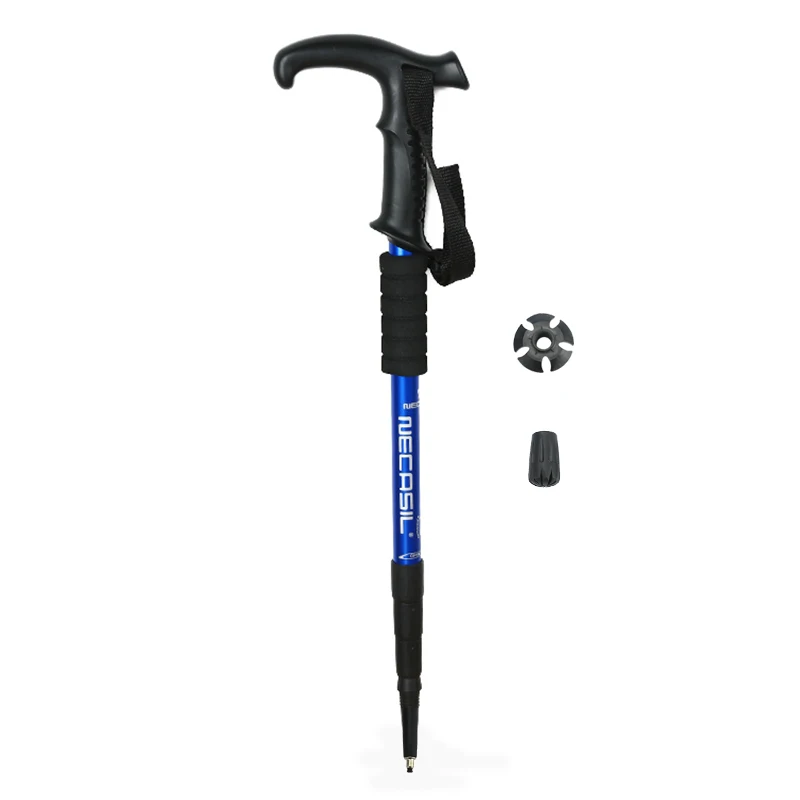 Folding Trekking Pole 4 Section Anti Shock Adjustable Telescopic Canes Stick 50-110cm Nordic Walking Hiking Camping Stick