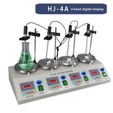 HJ-4A 4 головки Магнитный нагревательный смеситель лабораторная магнитная мешалка цифровой Дисплей Температура Контролируемая плита смеситель 110 V/220 V
