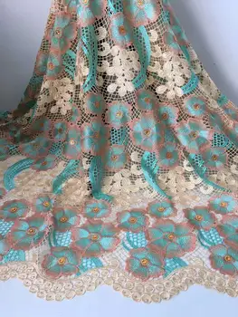 

Fashion Patchwork Embroidery French Mesh Lace African Lace Fabric Nigeria Lace Dress / Wedding Design Fabric 5yards