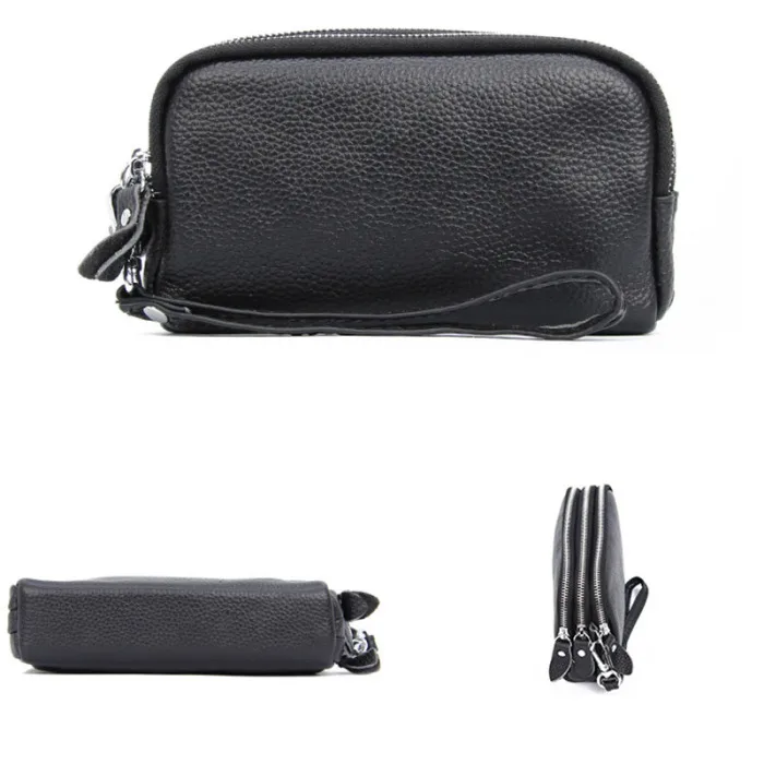 Hot Selling Long Women Leather Wallet 3 Layers Zipper Wristlet Bag Large Capacity Coin Purse Mobile Phone Bag-B5