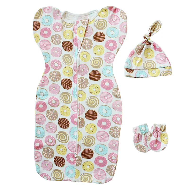 Baby Swaddle Wrap Caps Gloves Newborn Baby Swaddling Blankets Hats Cartoon Envelope Parisac Bedding Muslin Anti-kick Jumpsuits