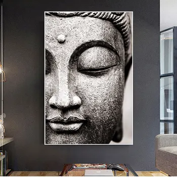 

Canvas Painting God Poster Vivid Buddha Face on Canvas Hindu God Posters Home Decoration for Living Room Cuadros