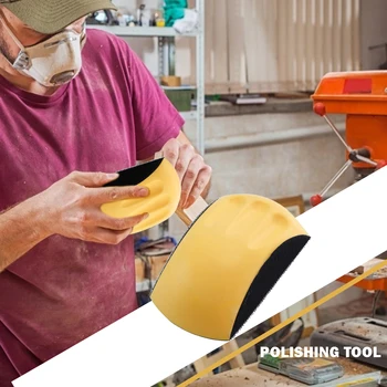 

1PC Hand Grinding Disc Sanding Block Flocking Sandpaper Backing Polishing Pad Hand Grinding Block