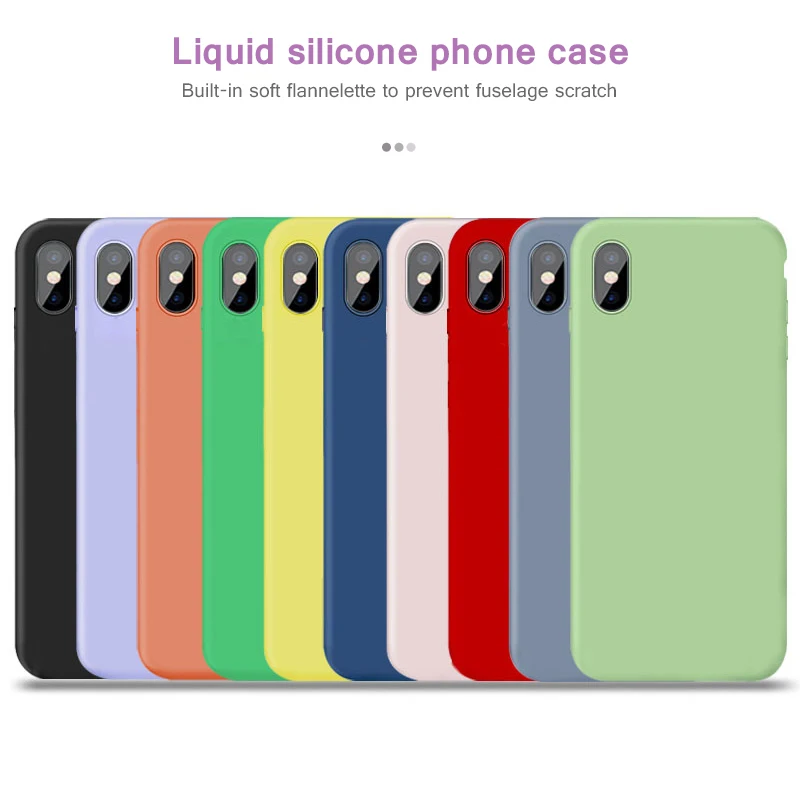 Liquid Soft Silicone Apple Phone Case for iPhone 11 Pro max XR XS 6 6S 7 8 PLUS | Мобильные телефоны и аксессуары