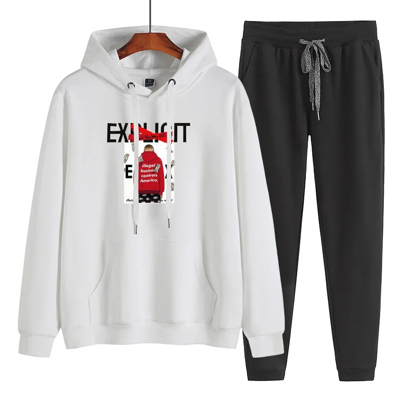 

2019 Autumn New Style MEN'S Hooded Sweater Casual Running Sports Set Jacket Men's Xmmk6039