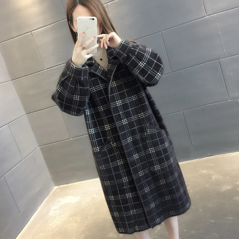 Yocalor тяжелая работа Abrigos Mujer Invierno размера плюс толстый Средний длинный кардиган свитер осень зима водно-бархатное пальто