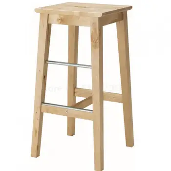 

Solid Wooden Stool Bar Chair Bar Chair Bar Chair Simple Modern Bar Stool Family Front Desk High Bar Stool
