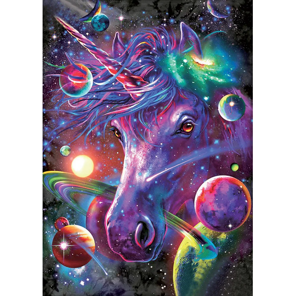 

Full Drill 5D Diamond-Painting Cross-Stitch Kit Star Unicorn Embroidery Luxury Handmade