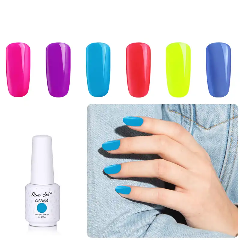 Beau Gel 8ml Fluorescent Color Nail Gel Polish Uv Led Soak Off Semi Permanent Neon Gel Varnish Gelpolish Lucky Hybrid Lacquer