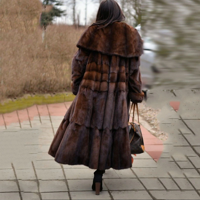 Новинка, Роскошная Шуба из натурального меха норки, женская верхняя одежда из натурального меха с поясом, шуба из натурального меха норки размера плюс, однотонная
