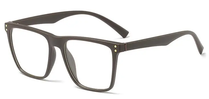 Dark brown Мужские большие квадратные оправы TR90, женские винтажные декоративные оптические очки для близорукости, очки по рецепту-1,0-1,5 - Цвет оправы: Dark brown