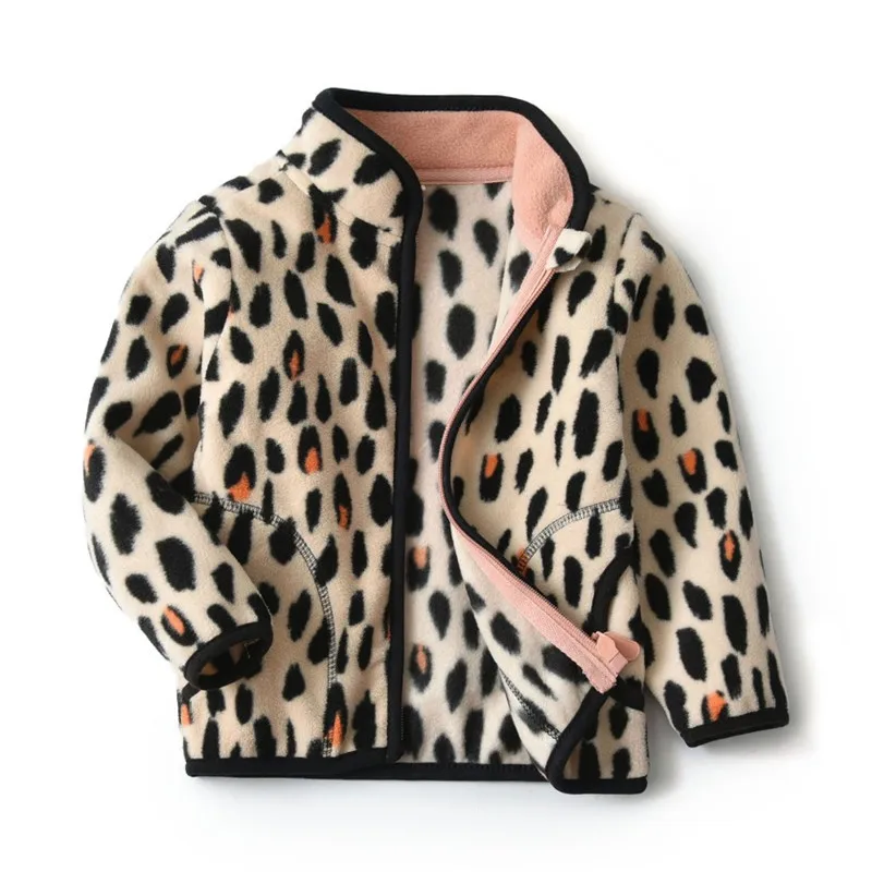 Детская куртка на молнии модная новинка 2019 пальто с леопардовым принтом осенне