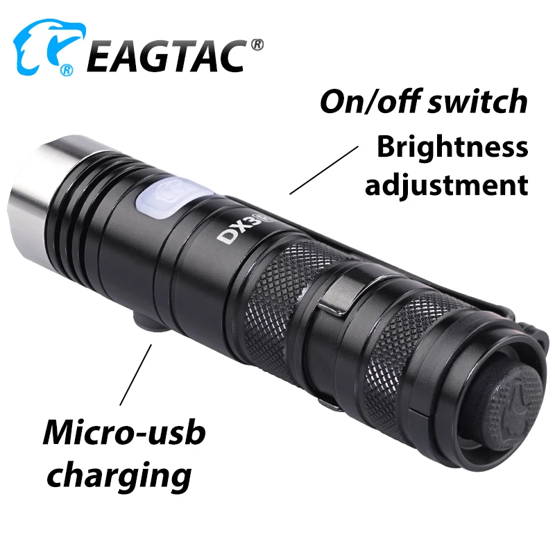 EAGTAC DX3B RC PRO USB Перезаряжаемый XHP50.2 2500LM супер мощный светодиодный карманный мини-фонарь EDC лампа 18350 в комплекте