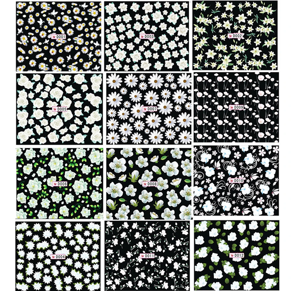 Nail Art Water Decals Transfer Stickers Splendid Flower Manicure Decoration Tips