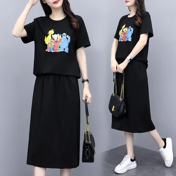 

Make spot summer wear the new women's wear loose big yards show thin meat suit dress with short sleeves