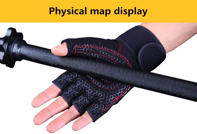 Men Andwomen Can Freely Adjust Non-slip Equipment Strength Training Half Finger Gloves Breathable Non-slip Sports Fitness Gloves