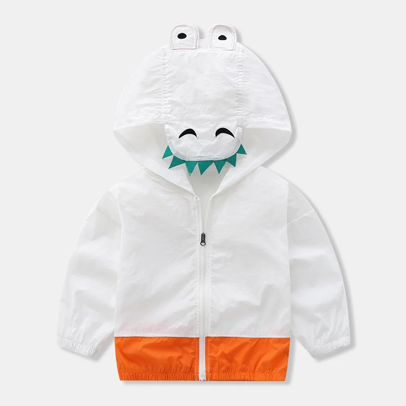 

Boys Cartoon Lightweight Wind Zip Hooded Jackets Windbreakers Cute Dust Coats