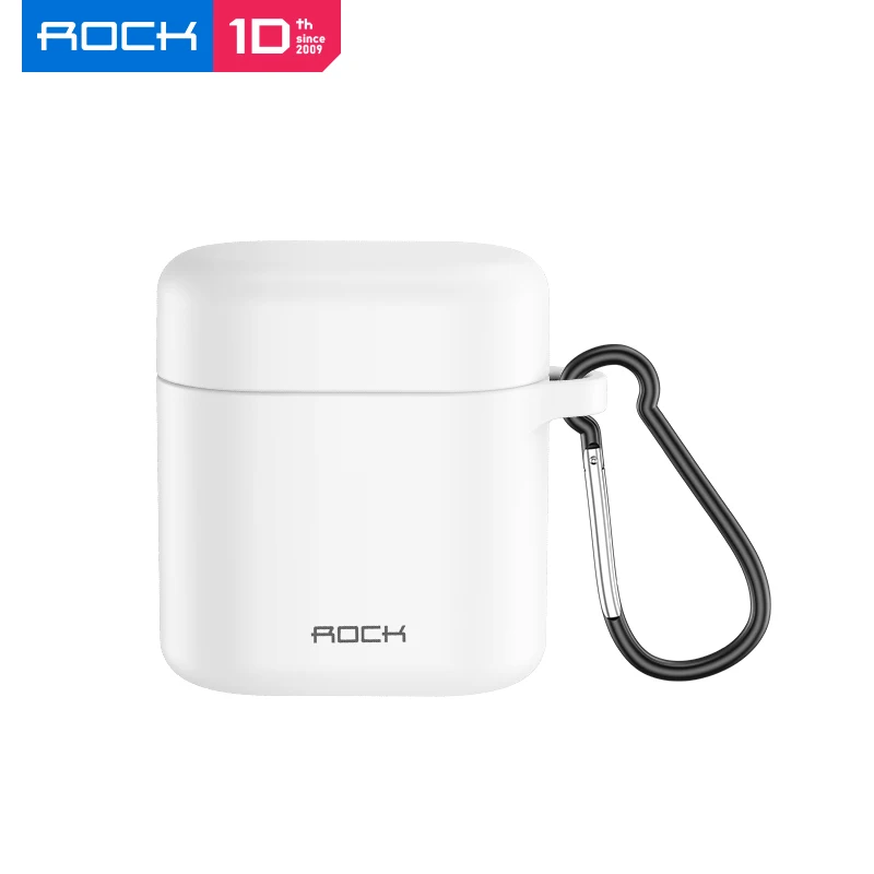 Белый Силиконовый чехол для наушников ROCK s для huawei FreeBuds 2 Honor FlyPods, защитный Противоскользящий чехол с веревкой против потери - Цвет: Белый