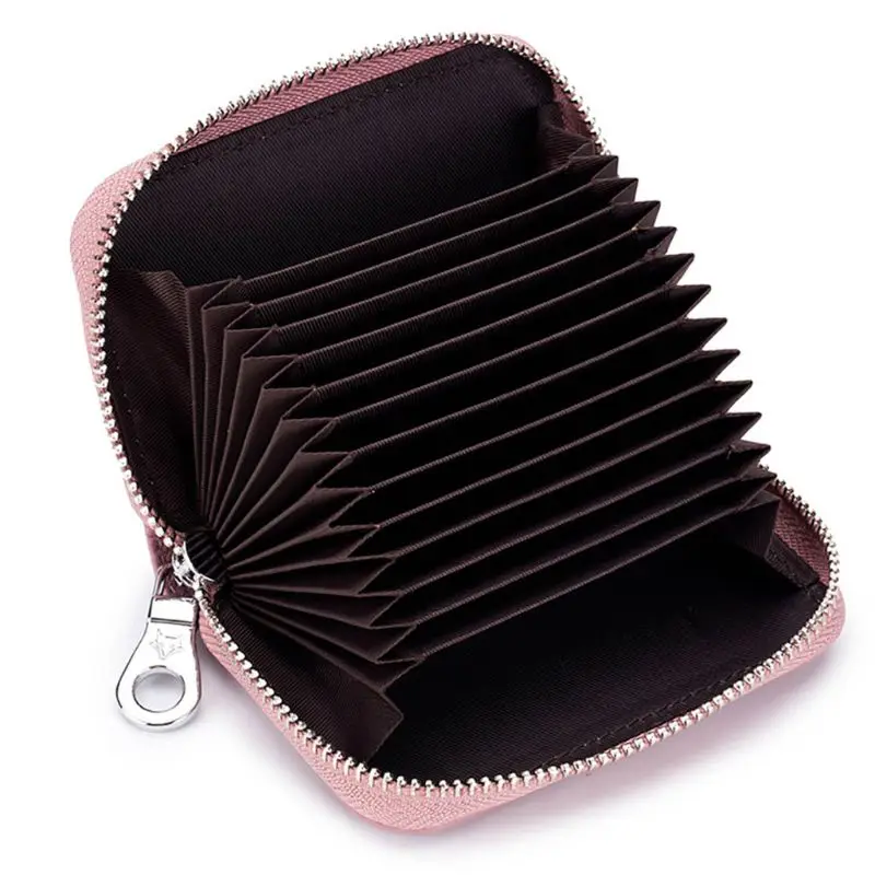 PU Leather RFID Blocking Credit Card Holder Wallet Zipper Change Coin Bag for Women