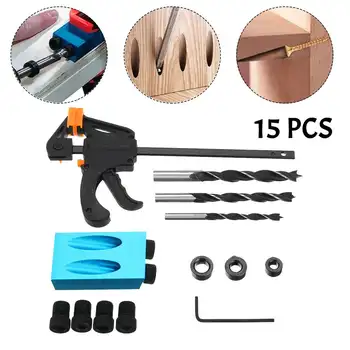 

6/8/10mm DIY Woodworking Oblique Hole Drill 15 Degree Angle Guide Oblique Hole Positioner Locator Puncher Drill Bit Locator Kit